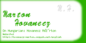 marton hovanecz business card